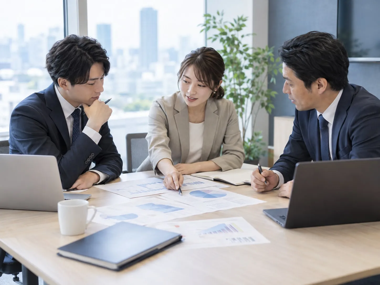 事業計画を確認するビジネスチーム